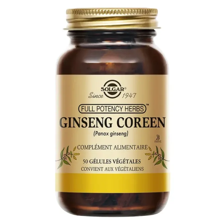 Ginseng coréen Solgar - pot de 50 gélules