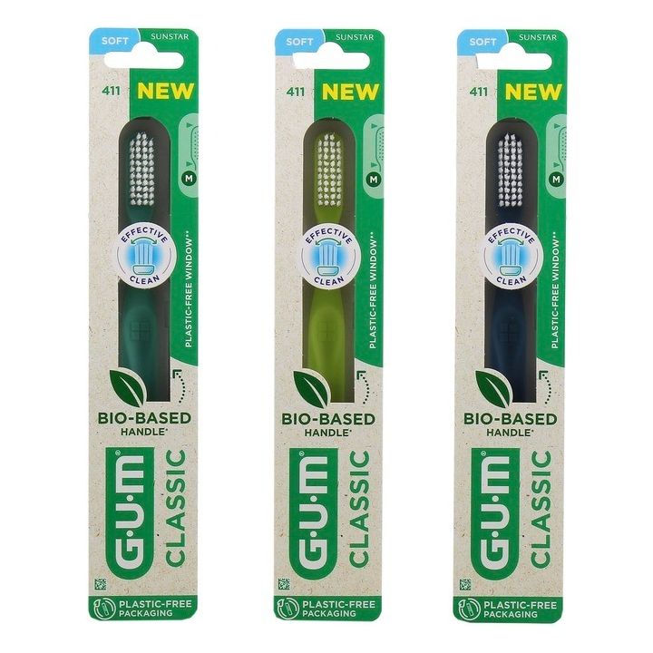 Brosse à dents Classic 411 souple GUM - une brosse à dents