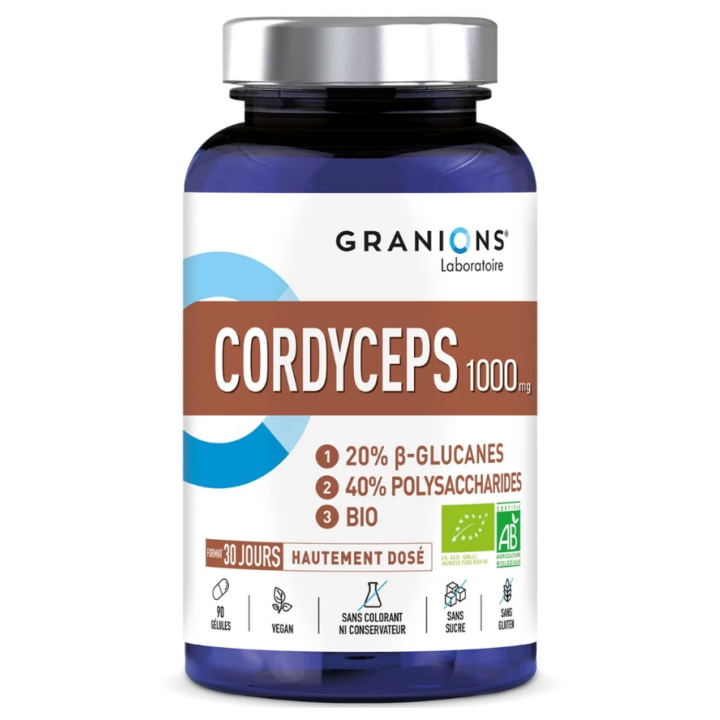 Cordyceps 1000mgBIO Granions - pot de 90 gélules