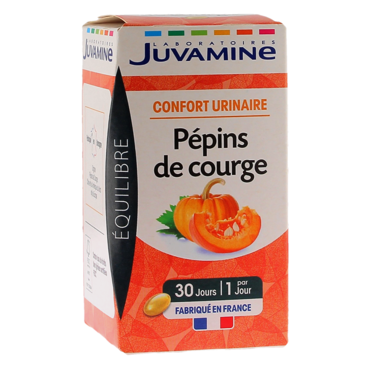 Pépins de Courge Confort Urinaire Juvamine - boîte de 30 capsules
