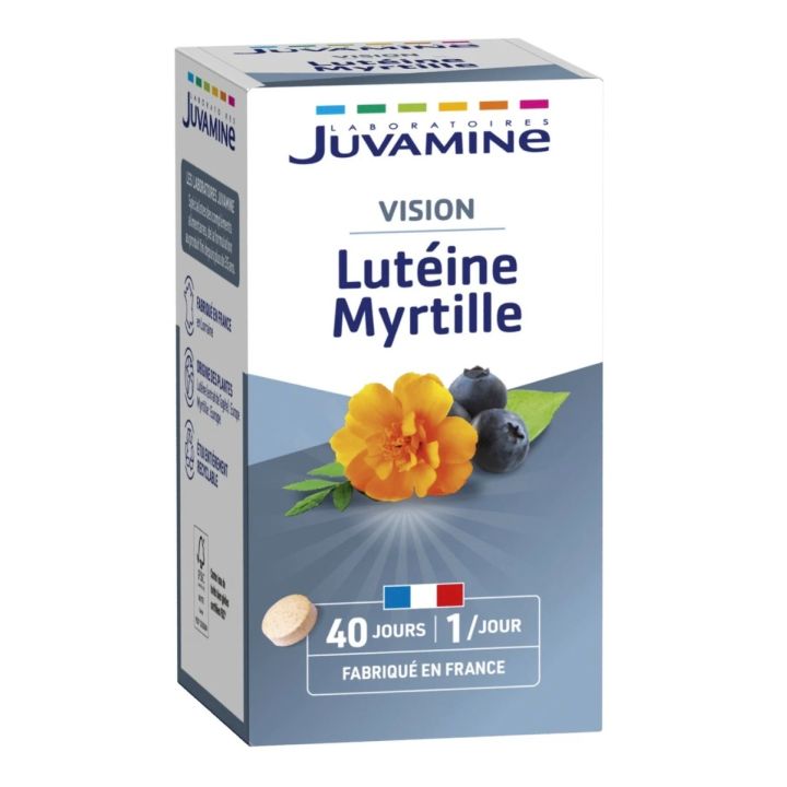 Lutéine Myrtille Santé des yeux Juvamine - boîte de 40 comprimés