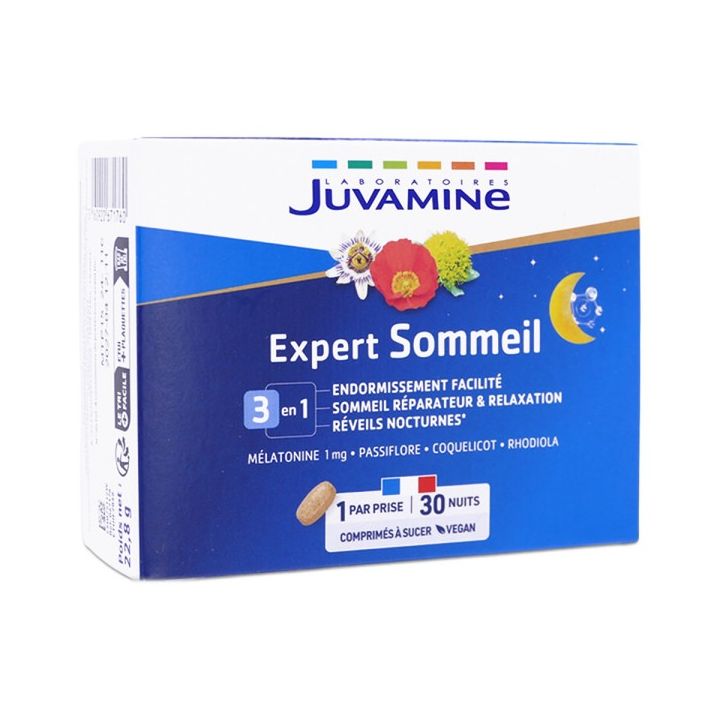 Expert Sommeil 3en1 Juvamine - boîte de 30 comprimés à sucer