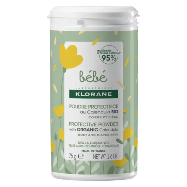 Poudre protectrice au calendula bio bébé Klorane - pot de 75g
