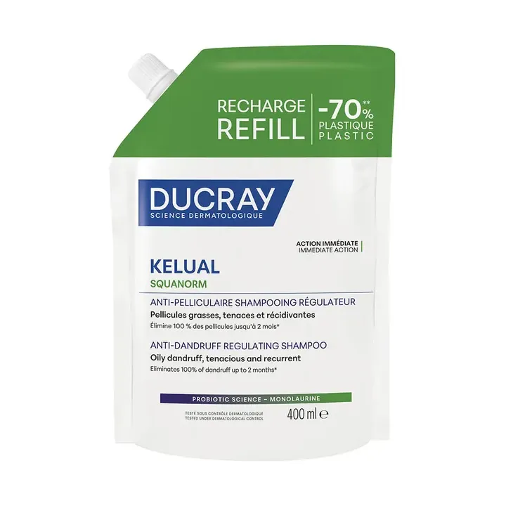 Kelual Squanorm shampooing anti-pelliculaire régulateur Ducray - recharge de 400ml