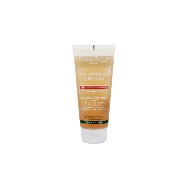 Gel douche surgras bois de santal Beauterra - tube de 100ml