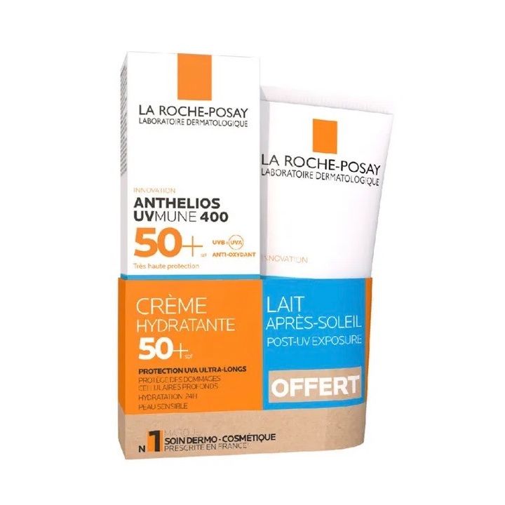 Anthelios UVmune 400 Crème hydratante SPF50+ La Roche-Posay - tube de 50ml + lait après-soleil 75ml offert