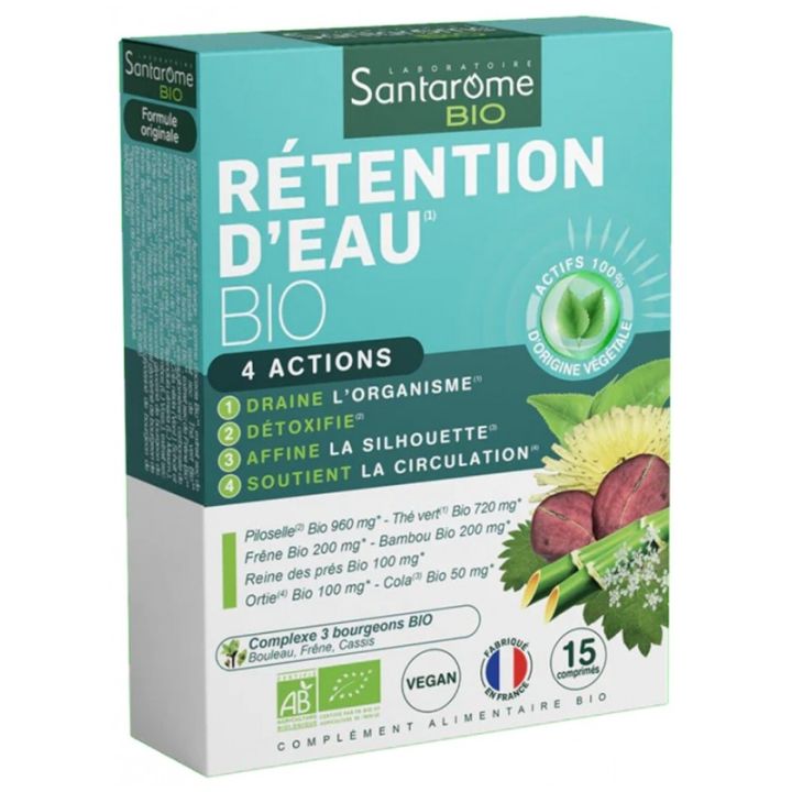 Rétention d'eau bio Santarome - boîte de 15 comprimés