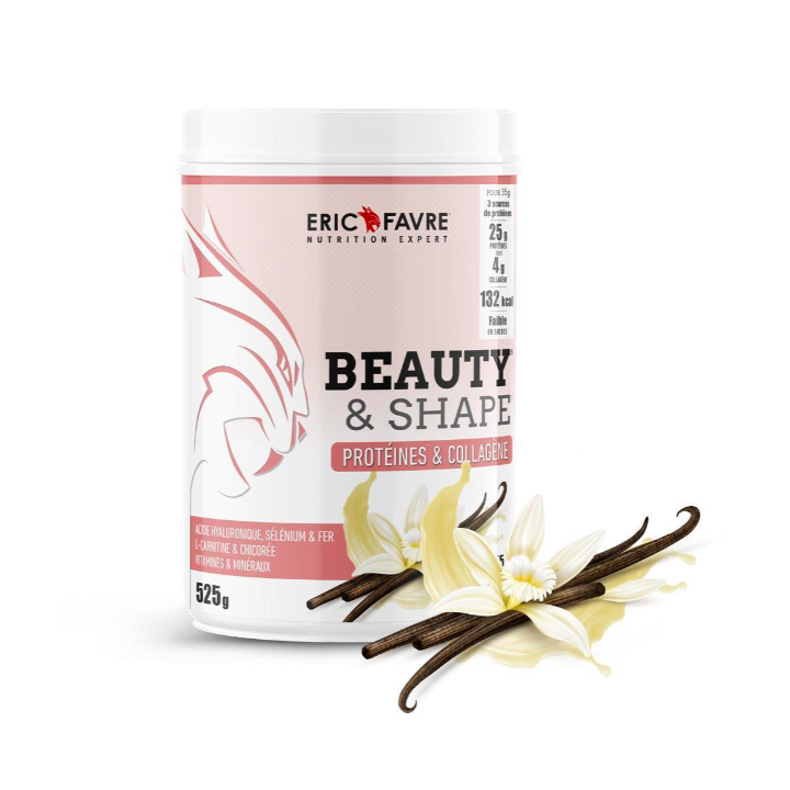 Beauty&shape protéines et collagène saveur vanille Eric Favre - pot de 525g