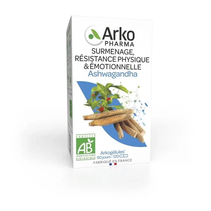 Arkogélules Ashwagandha bio Arkopharma - boîte de 120 gélules