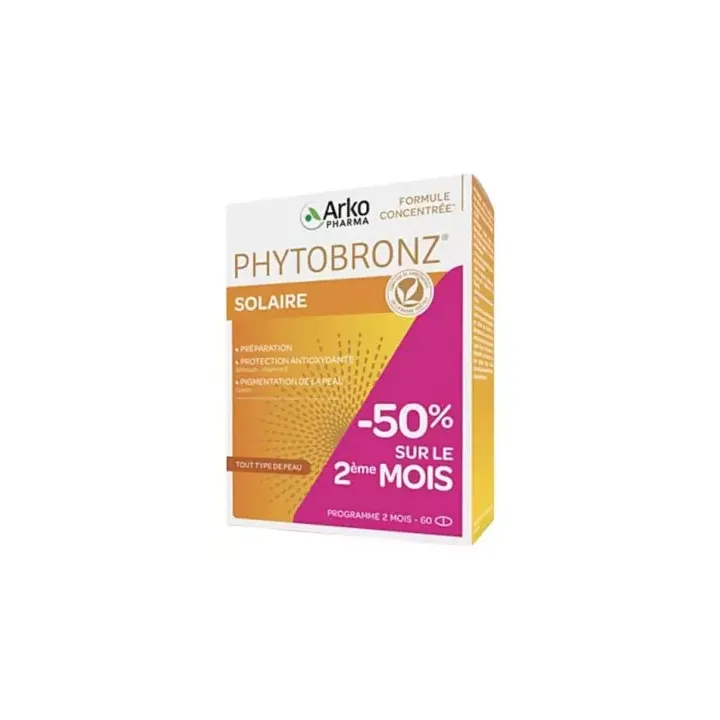 Phytobronz Solaire Arkopharma - boite de 60 capsules offre spéciale