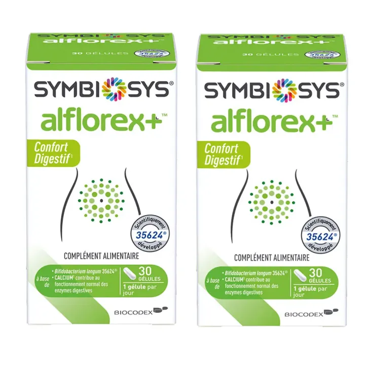 Symbiosys Alflorex+ Biocodex - lot de 2 boîtes de 30 gélules