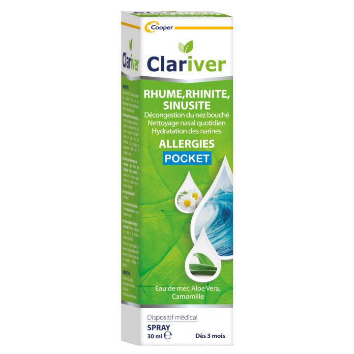 Clariver Spray nasal rhume, rhinite, sinusite, allergies Cooper - spray de 30ml