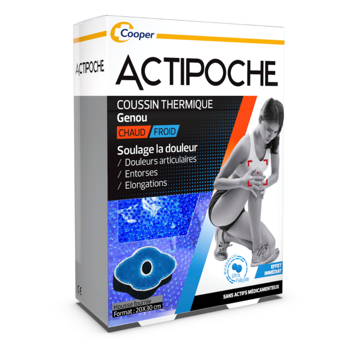 Actipoche coussin thermique genou chaud/froid Cooper - coussin thermique + housse