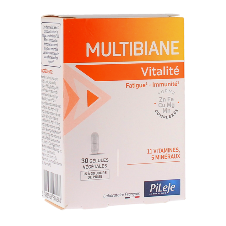 Multibiane vitalité Pileje - boîte de 30 gélules 
