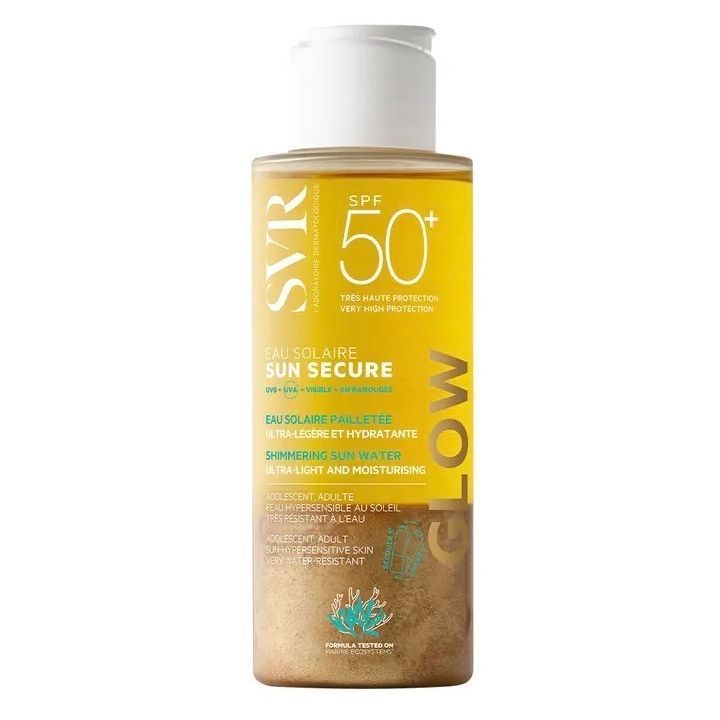 Sun Secure Glow eau solaire pailletée SPF50+ SVR - flacon de 100ml