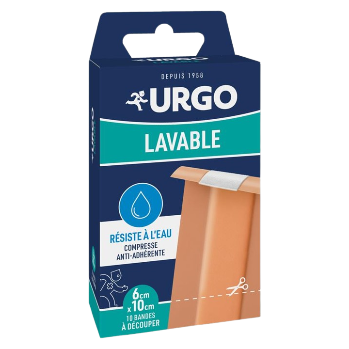 Bande lavable résistante à l'eau Urgo - 10 bandes à découper 10cm x 6cm