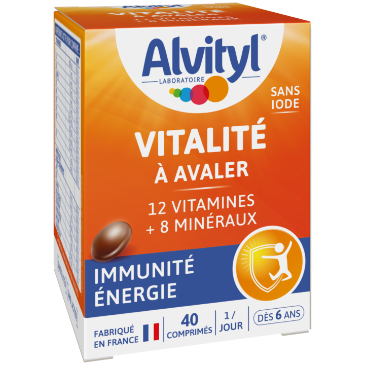 Vitalité à avaler Alvityl - boîte de 40 comprimés à avaler