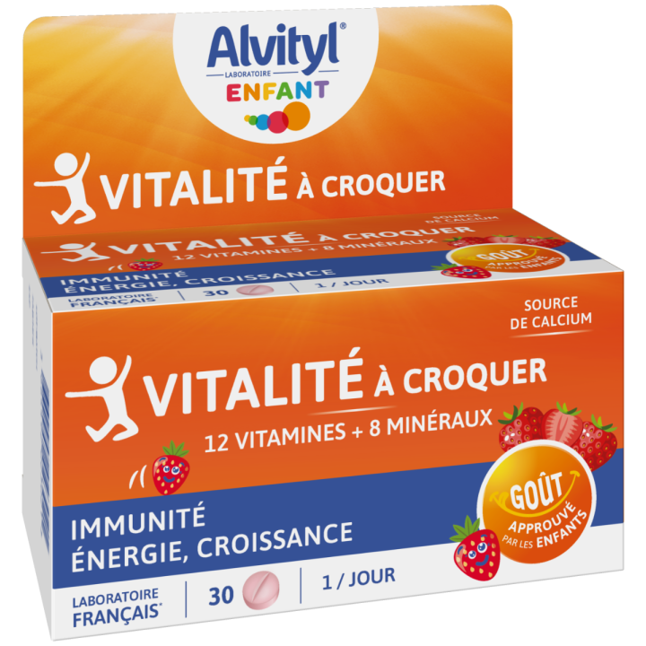Alvityl vitalité à croquer goût fraise - boite de 30 comprimés