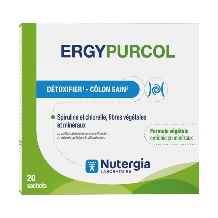 Ergypurcol côlon sain Nutergia - boîte de 20 sachets