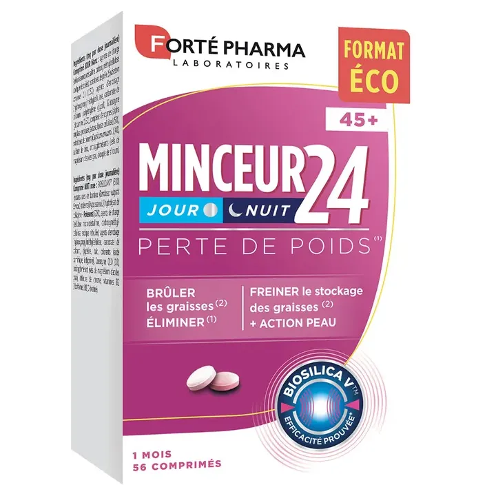Minceur 24 Perte de poids 45+ Forté Pharma - boite de 56 comprimés
