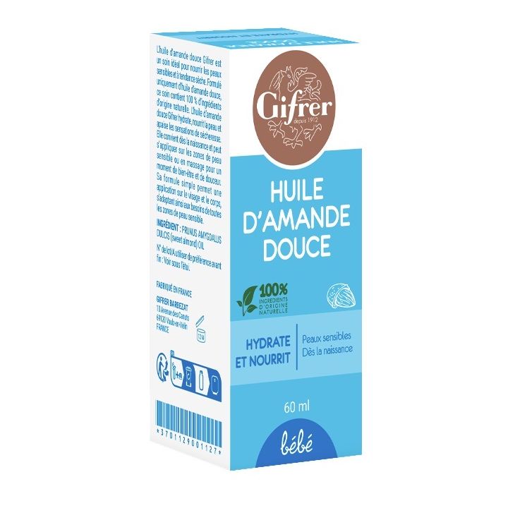 Huile d'amande douce bébé Gifrer - flacon de 60ml