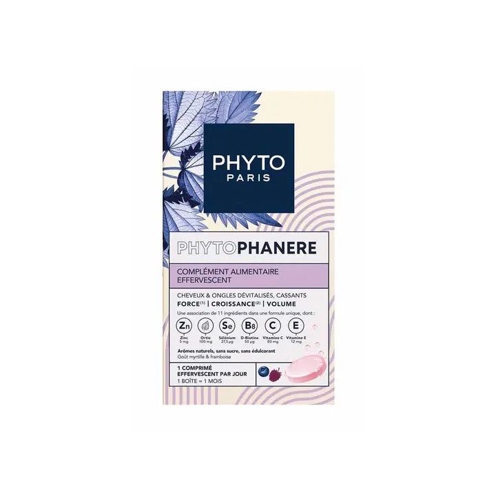 *GPT*Phytophanère Force, croissance, volume Cheveux et ongles Phyto - boite de 30 comprimés effervescents