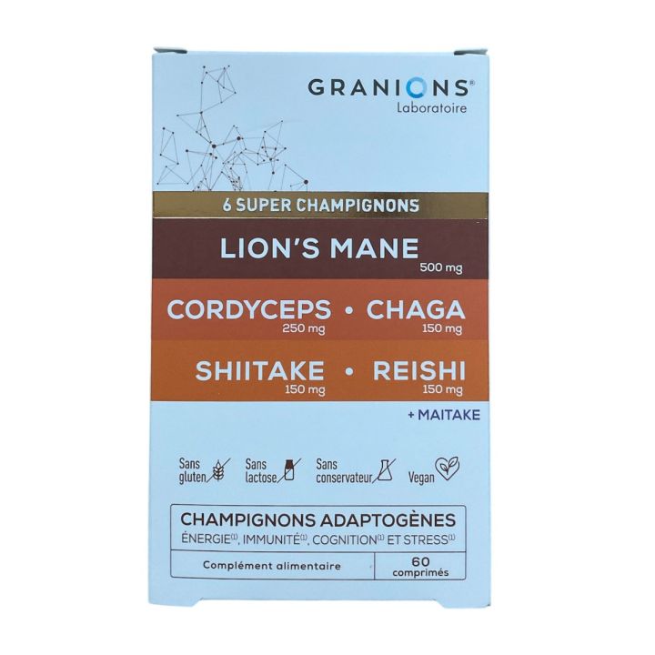 Complexe 6 super champignons Granions - boite de 60 comprimés