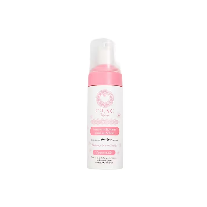 Mousse nettoyante intime au sakura Musc Intime - flacon-pompe de 150ml