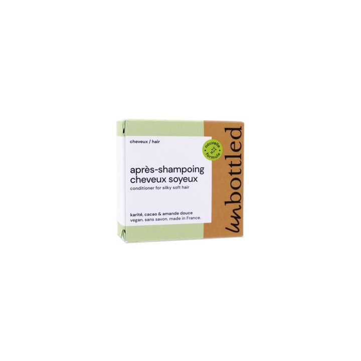 Après-shampoing solide cheveux soyeux Unbottled - pain de 50g