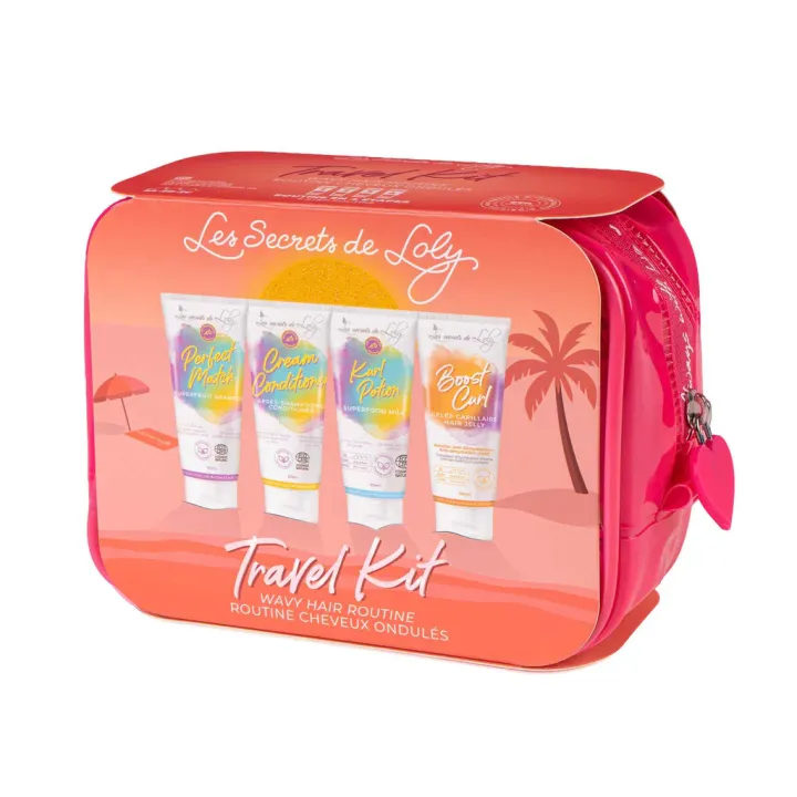 Trousse de voyage cheveux ondulés Les secrets de Loly - trousse de 4 produits