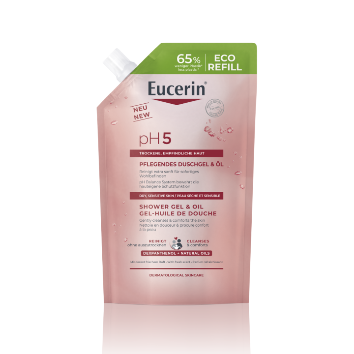 Gel-huile de douche pH5 Eucerin - éco-recharge de 400ml