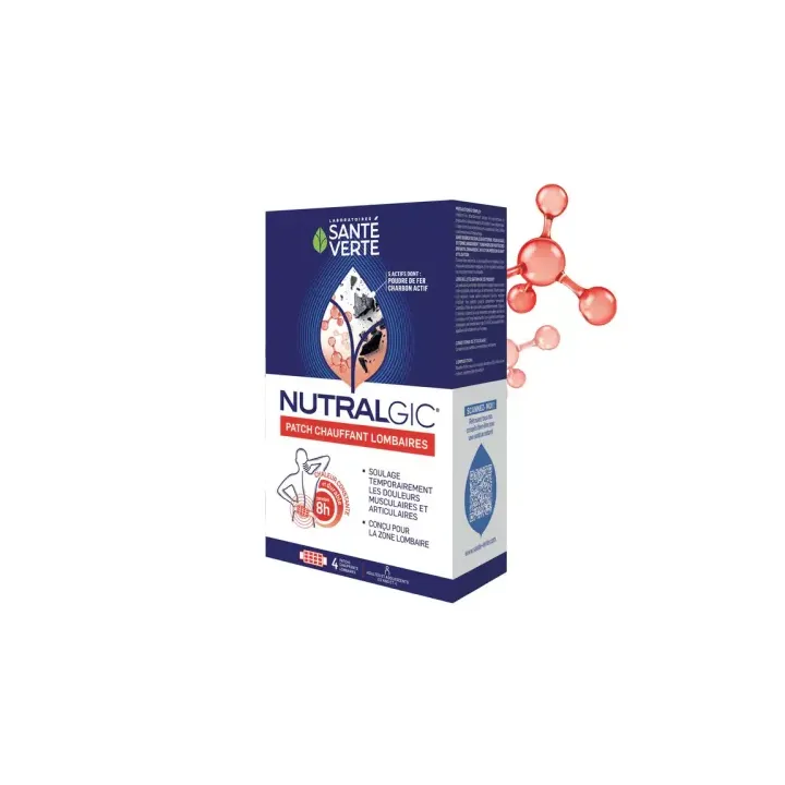 Nutralgic Patch chauffant lombaires Santé Verte - boîte de 4 patchs