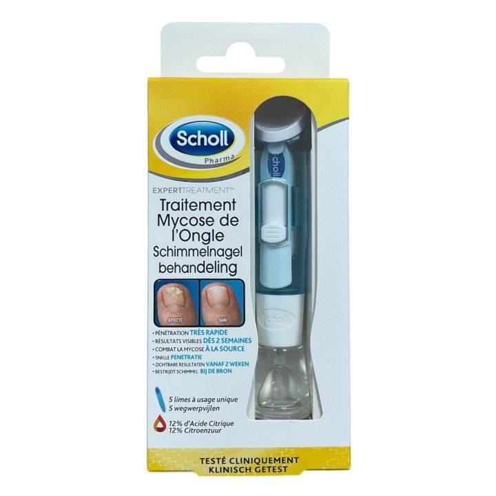 Solution mycoses des ongles Scholl - flacon de 3,8 ml + 5 limes jetables