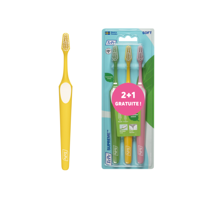 Brosse à dents supreme soft Tepe - 2+1 gratuites 