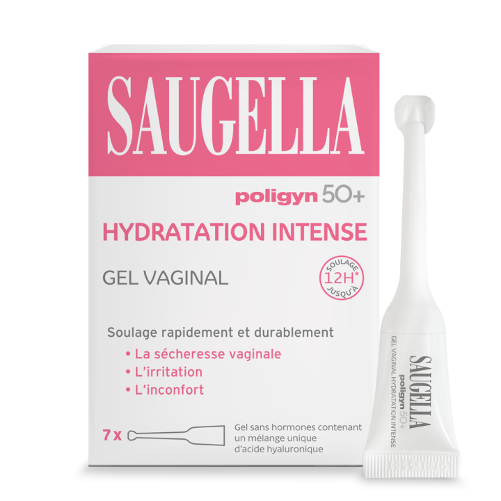 Poligyn 50+ hydratation intense gel vaginal Saugella - 7 tubes de 5ml