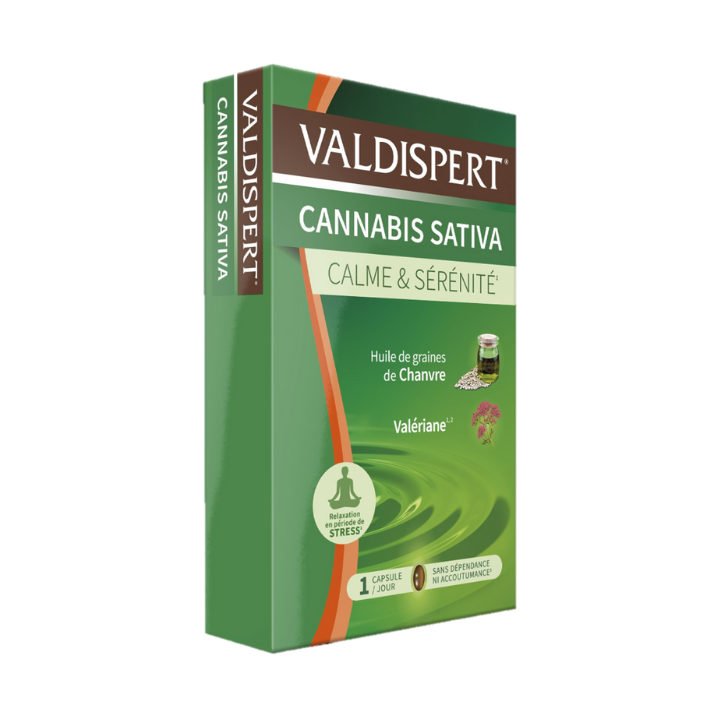 Calme et sérénité cannabis sativa Valdispert - boite de 24 capsules