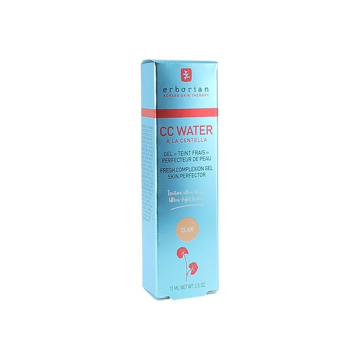 CC Water à la Centella Gel teint frais perfecteur de peau clair Erborian - tube de 15ml