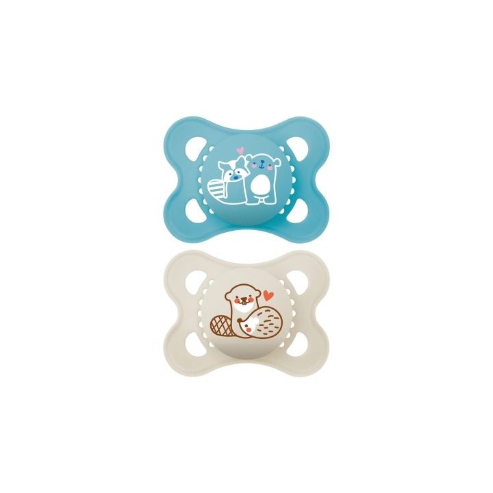 Sucette silicone Nature 2-6 mois MAM - boîte de 2 sucettes