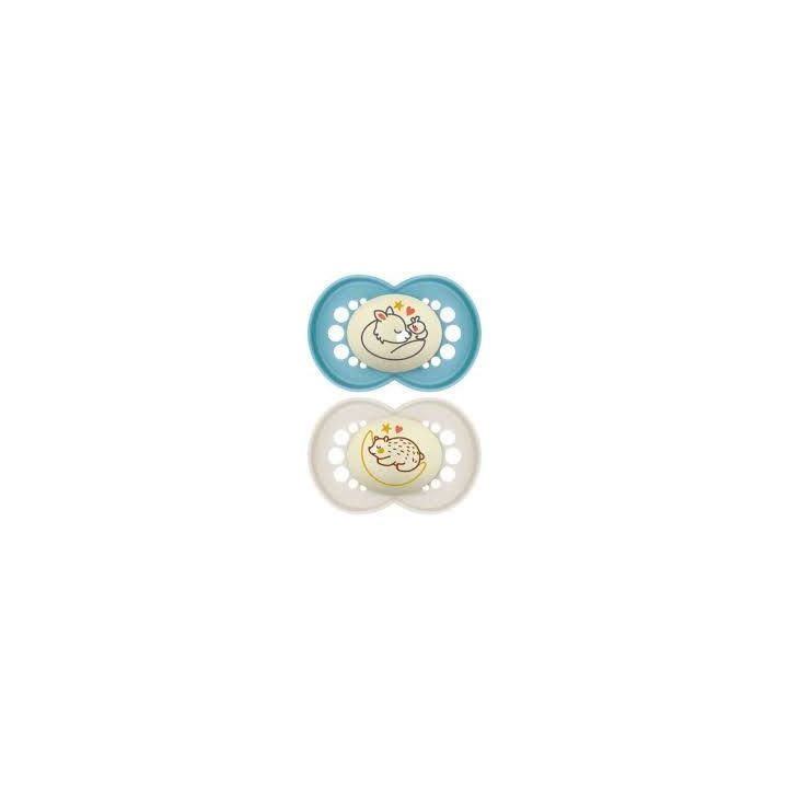 Sucettes Original Nuit 18 mois+ bleu Mam - lot de 2 sucettes