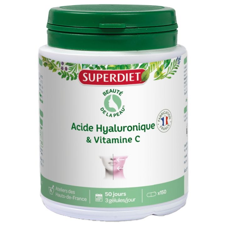 Acide hyaluronique + Vitamine C Super Diet - boîte de 150 gélules