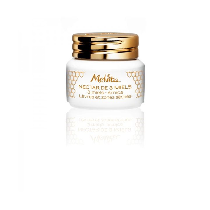 Baume Lèvres & Zones Sèches Nectar de 3 Miels BIO Melvita - pot 8 g