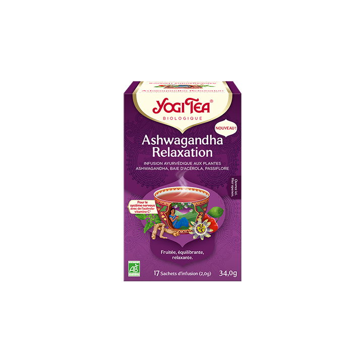 Ashwagandha Relaxation bio Yogi Tea - boîte de 17 sachets