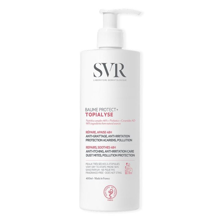 Baume protect+ Topialyse peaux à tendance atopique SVR - flacon pompe de 400 ml