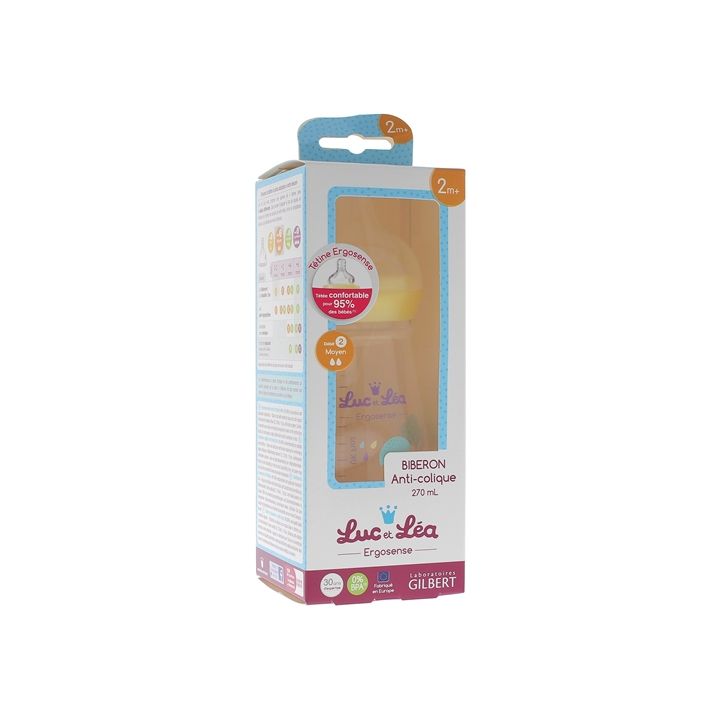 Biberon anti-colique Ergosense 2 mois et + Luc et Léa - un biberon de 270 ml