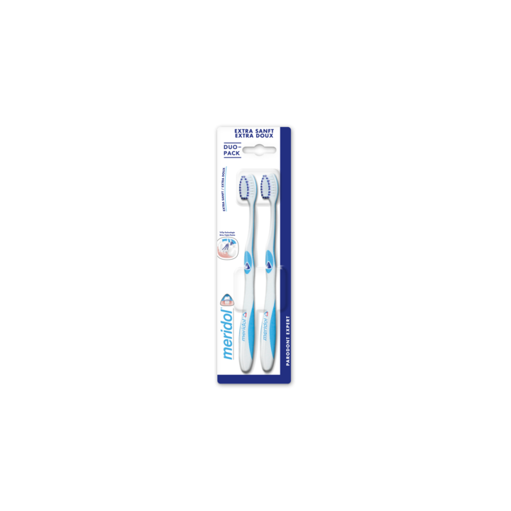 Brosse à dents extra doux Parodont expert Meridol - 2 brosses à dents