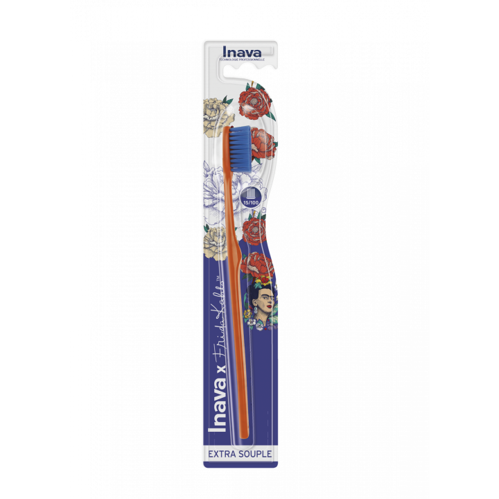 Brosse à dents extra-souple Inava x Frida Kahlo - une brosse à dents