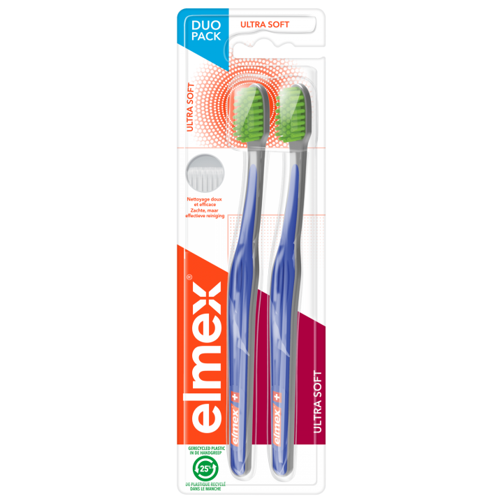 Brosse à dents anti-caries ultrasoft Elmex - 2 brosses à dents