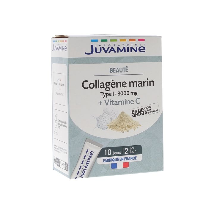 Collagène marin vitamine C Juvamine - boite de 20 sticks