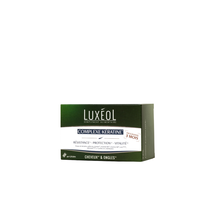 Complexe kératine programme 3 mois Luxéol - boîte de 90 gélules