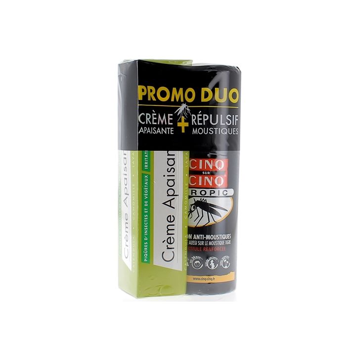 Crème apaisante + Spray Tropic Cinq sur Cinq - spray de 75 ml et tube de 40 g